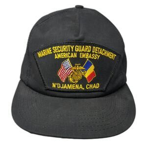 Northstar Snapback Hat Black One Size USMC Marine Security Guard Detachment Chad